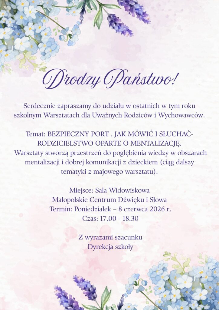Plakat warsztaty czerwiec
